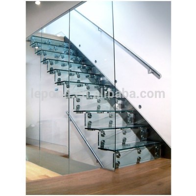 N117 Wholesale China Cheap Glass Stairs Price,Safety Custom Cantilever Glass Staircase,High Quality Straight Glass Stairs